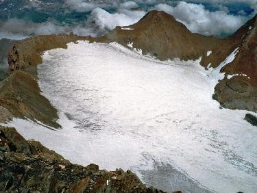 Du sommet, le glacier Lombard