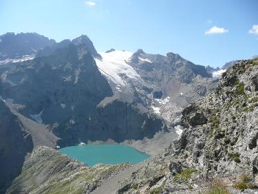 Lac de l&apos;Eychauda et glacier Séguret Foran