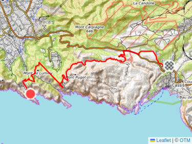 trajet aller calanques VTT